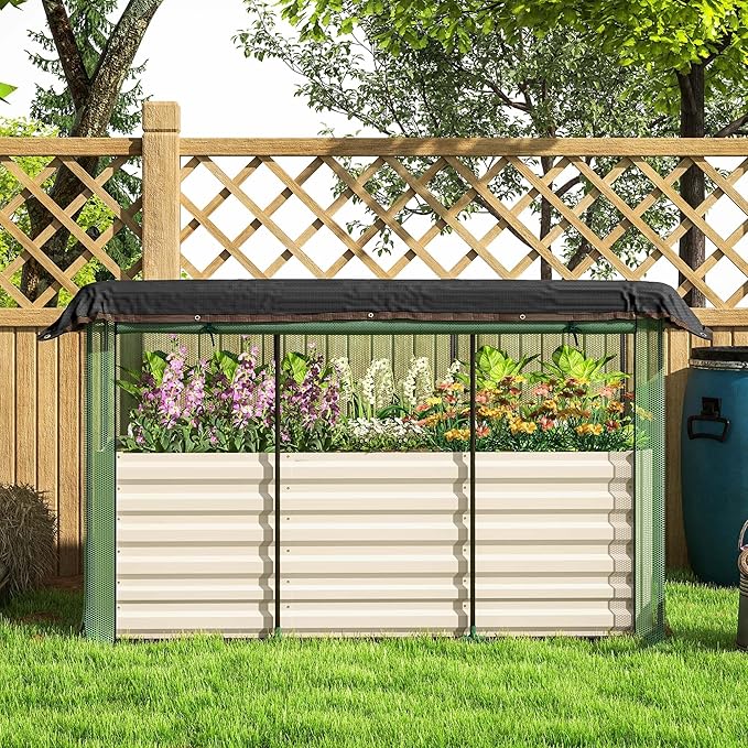 Outdoor Planter Box Crop Cage Combo