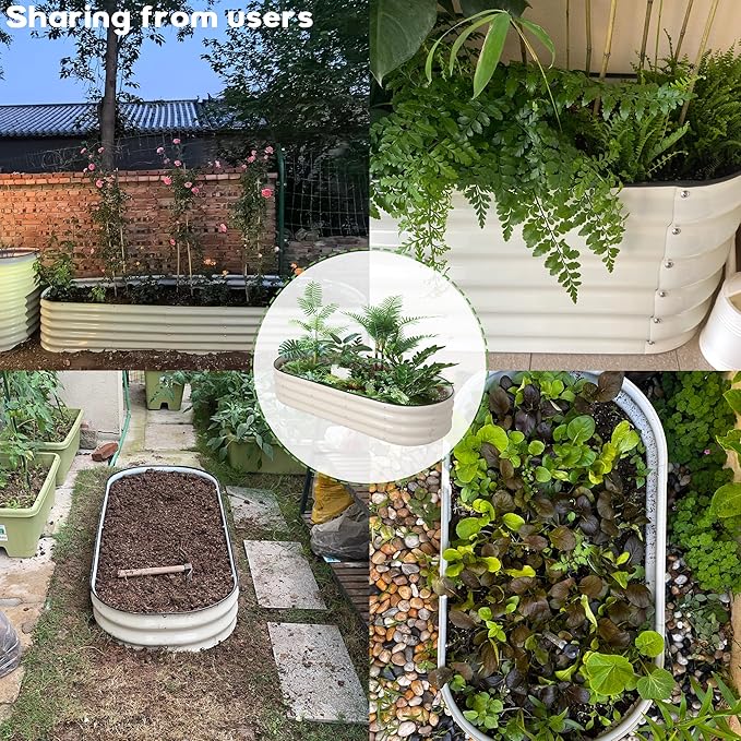 Galvanized Raised Garden Bed Kit Outdoor Metal Garden Planter Box for Backyard Gardening Planting Vegetables and Patio (59x23.6x11.8)