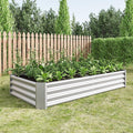 Metal Raised Garden Bed Outdoor Galvanized Raised Garden Bed 6×3×1ft Rectangle Planter Raised Beds Raised Planter Box for Gardening Vegetables and Flowers Silver
