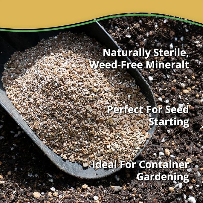 Vermiculite Bliss (16 Qts) - Organic Vermiculite for Gardening - 100% Natural Soil Amendment - Bulk Vermiculite for Plants Potting Soil &amp Seed Starting - Mixes with Garden Soil &amp Perlite for