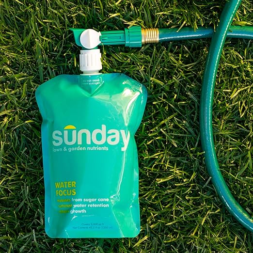 Sunday Water Focus - Fertilizer for Drought Season - Perfect for Dry Hot Climates - Soil Water Retention - Supports Sustained Growth - 2 Pack 42 Fl Oz
