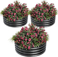 Galvanized Raised Garden Beds Outdoor 3 Round Metal Planters (2x2x1Ft) Heavy Duty Flower Herb Vegetable Boxes Open-Bottom Quick Assembly