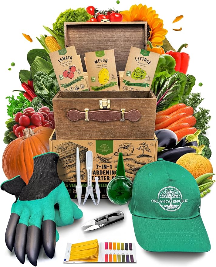 75 Vegetable &amp Greens Seeds Variety Pack Garden Seed Starter Kit - Over 44700 Non-GMO Heirloom Seeds for Planting Vegetables and Greens Seed Box with Gardening Supplies Gardening Gifts