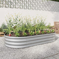2 Pack Galvanized Steel Raised Garden Beds 6x3x1ft (72x36x12in) - Modular Planter Box Kit for Vegetables | Interlocking Creates 12ft Planting Row | Rust-Proof &amp 20-Min Assembly