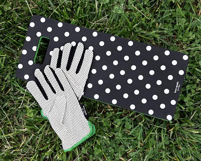 Kate Spade New York Garden Kneeler and Gardening Gloves for Women Cute Garden Tool Set with Thick Kneeling Pad and Yard Gloves Picture Dot