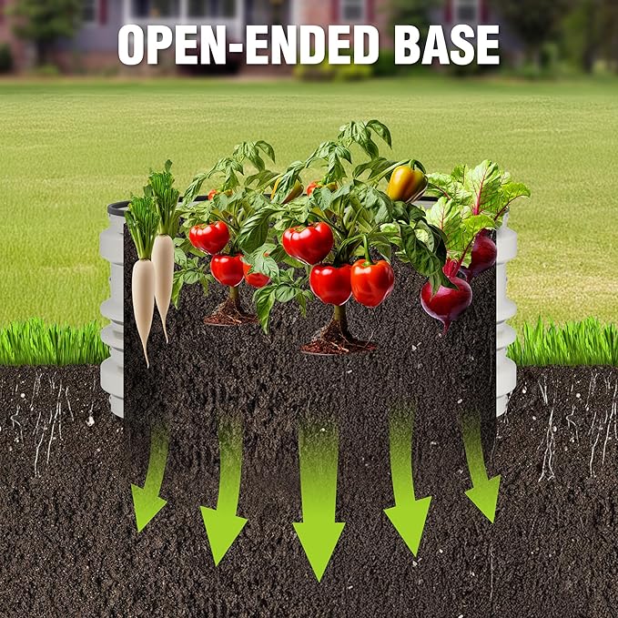 WORKPRO 3Pcs 2x2x1ft Galvanized Raised Garden Bed Set Rust &amp Corrosion Protection Easy Assembly Safe Edge Ideal for Vegetables &amp Flowers White