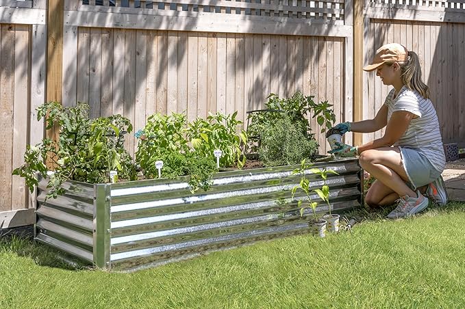 Arrow Sheds GrowIT Galvanized Steel Raised Flower and Plant Bed for The Garden or Greenhouse 72 x 36 x 17