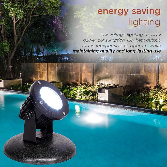 Alpine Corporation Outdoor 36 Count Pond or Garden Super Bright White LED Light with Transformer