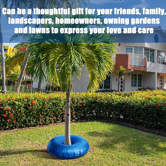 Tessco for you 8 Pack 15 Gallon Tree Watering BagsSlow Release Tree Watering Ring35.4 Inch PVC Drip Irrigation Water PouchRound Automatic Drip System for Planting Gardening and Shrubs (Blue)