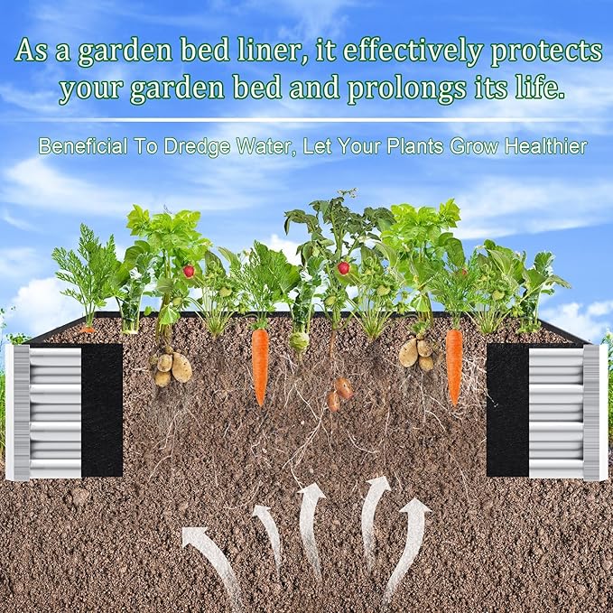 6x3x2ft Fabric Raised Garden Bed liner for Planter Raised Beds Garden Grow Bed Bags to Grow Vegetables Flowers Fruits Herbs and Succulents Rectangle Planting Container for Outdoor 269 Gallon