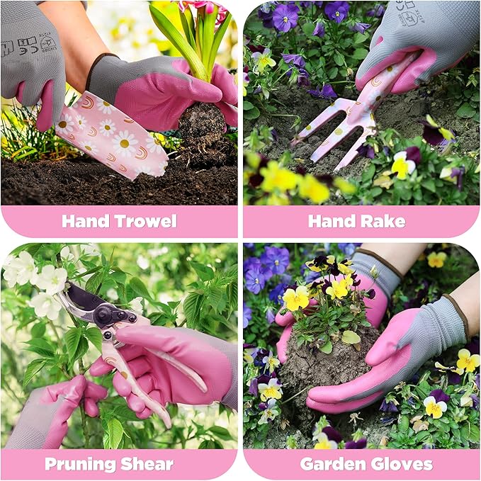 WORKPRO Aluminum Garden Tool Set &amp DURATECH 12 Inch Tool Tote with Waterproof Hard Bottom