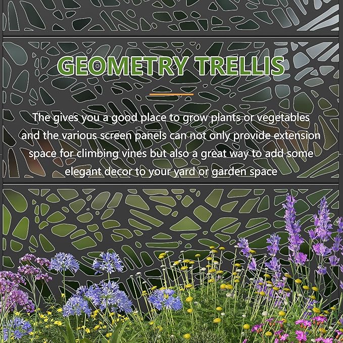 Casaphoria 72x35 Metal Raised Garden Bed with Trellis(2 Pack) Outdoor Planter Box with Wheels &amp Drainage Holes for Climbing Plants Flowers Elevated Garden Kit with Privacy Screen Black-Net
