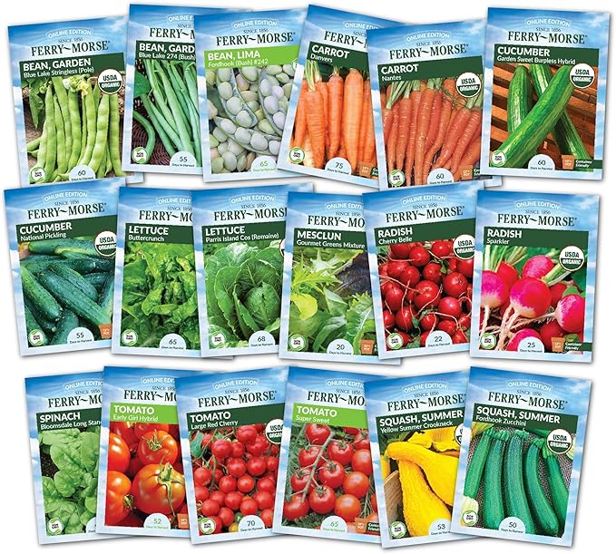 Ferry-Morse Vegetable Seed Bundle - Easy to Grow Non-GMO High Germination - 18 Pack