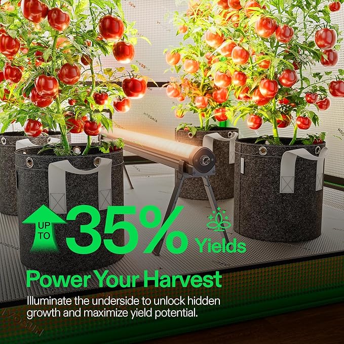 VIVOSUN LumaRay Under Canopy Grow Light Full Spectrum Dimmable LED Grow Lights for Grow Tents Greenhouses SGS Compatible 100W 3.28 ft 2 Pack