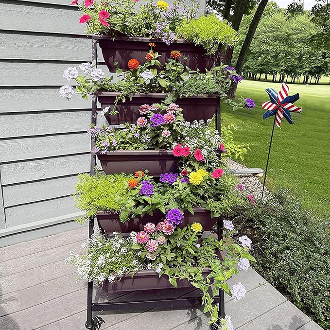 G TALECO GEAR Vertical Garden Planter Vertical Raised Garden Bed Planter Box with 5 Container Boxes Grow Your Herb Vegetables Flowers Indoor and Outdoor (5-Tier)