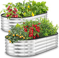 Utopia Home Galvanized Raised Garden Bed 4 by 2 feet Lightweight Planter Boxes Outdoor with Easy Assembly Large Garden Bed for Vegetables Fruits Flowers Silver Pack of 2
