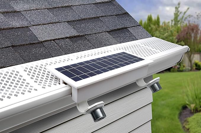 STKR Concepts EZ Home Security Solar Gutter Spot LightWhite