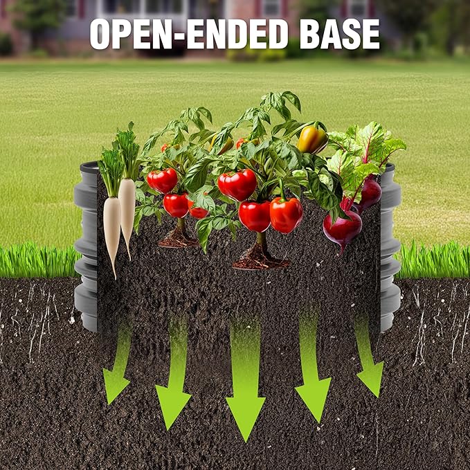 WORKPRO 3Pcs 2x2x1ft Galvanized Raised Garden Bed Set Rust &amp Corrosion Protection Easy Assembly Safe Edge Ideal for Vegetables &amp Flowers Dark Gray