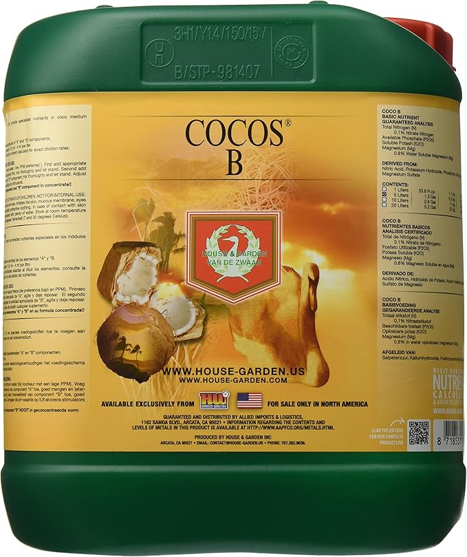 House &amp Garden HGCOB05L Coco Nutrient B 5 L fertilizers Natural