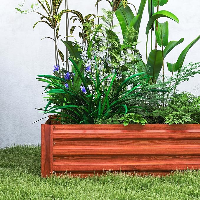 Metal Planter Box2 Galvanized Raised Garden Bedfor Growing Plant