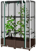 Modular Crop Cage &amp Raised Bed Combo Quick-Assemble Gardening System for Patio or Yard - Removable Cover Adjustable Height Plant Cage for Seasonal Use on a Versatile Garden Box (White)