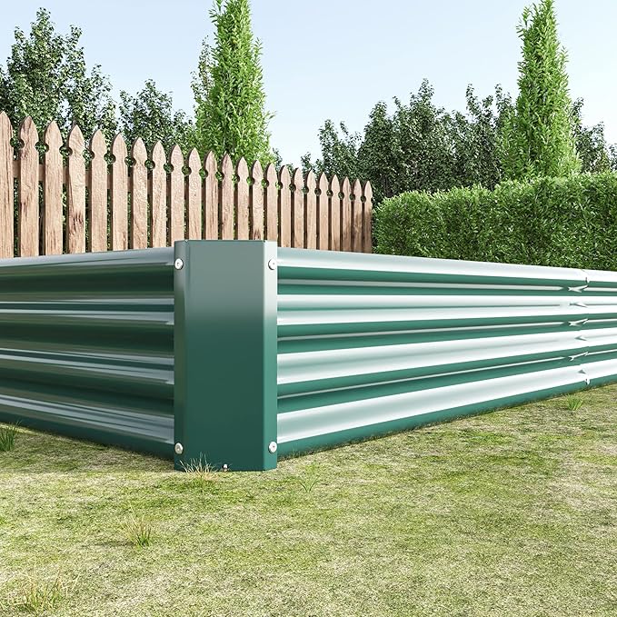 Raised Garden Bed Kit: Metal Raised Bed for Vegetables &amp Flowers - 7.6x3.7ft Large Capacity Planter Box with Easy 10-Min Assembly &amp Open Bottom for Home Backyard Garden