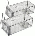 2-Pack Live Rat Traps Humane Chipmunk Mouse Vole Hamster Cage Traps