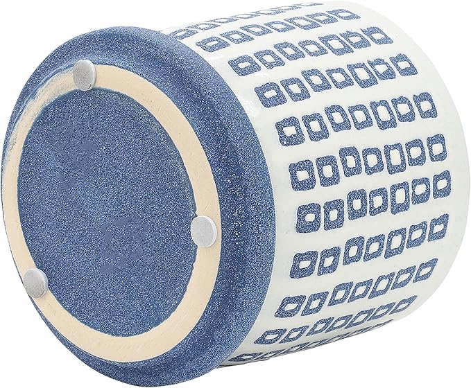 Generic 5 Tiny Squares Planter W Saucer Blue
