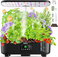 Misting Hydroponic Growing System Kit 15-Pods Indoor Smart Herb Garden Planter with LCD Touch Panel 6L Large Tank for Herb/Vegetables/Flowers/FruitsGardening Gifts for Women Men Beginners-Black
