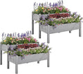 Yaheetech 47x41x30in Wooden Raised Garden Bed 2pcs Horticulture 2 Tiers Elevated Planter Grow Box for Herb with Legs &amp Drainage Holes Gray