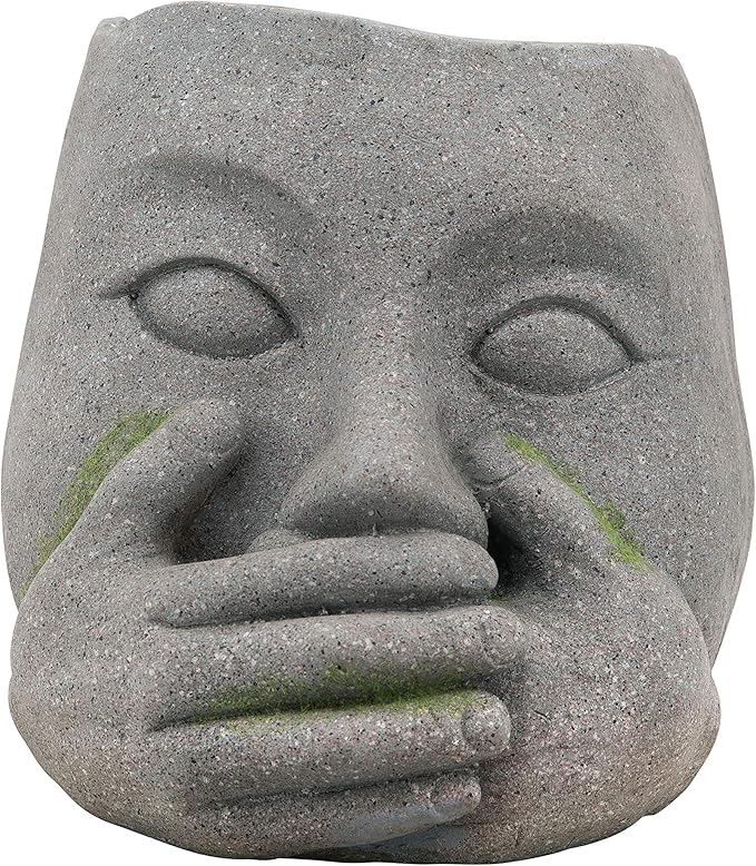 Generic Resin 9 H NO Speak Planter Gray