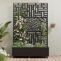 Casaphoria Metal Raised Garden Bed with Trellis and Wheels 72x47 Planter Box for Climbing Plants Vines &amp Vegetables Features Drainage Holes Helen &ampSpring