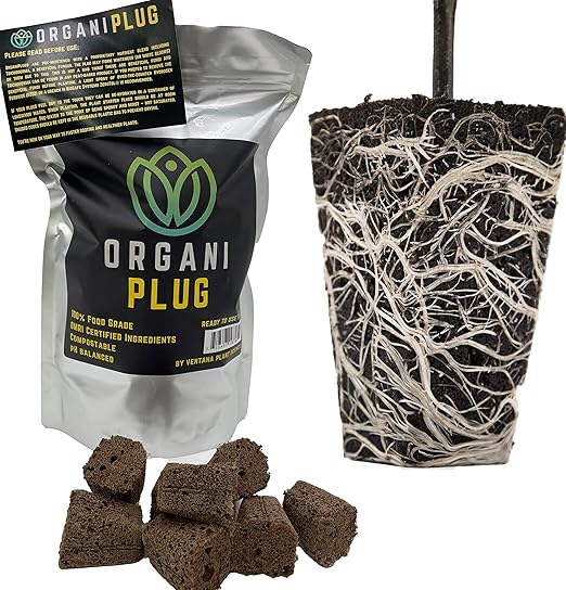 VPS OrganiPlug Hydroponic Seed Starter Plugs 2000 Pack Rapid Root Planting Pods for Seedling Clone Cutting Promotes Plant Flower Vegetable Growth w/Organic Soil Ingredients Fits Standard Tray