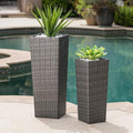Rattan Flower Pot Grey