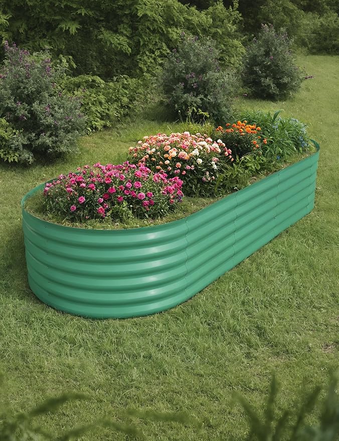 2 Pack 10x4x1.5 ft Galvanized Raised Garden Beds - Rust-Resistant Easy Assembly Planter Boxes for Outdoor Vegetables Flowers &amp Herbs