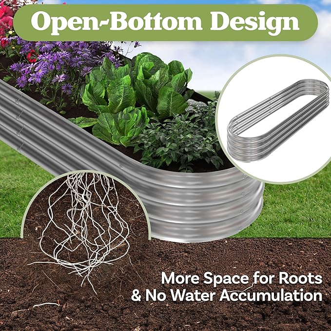 Galvanized Raised Garden Bed - 82x35x11in Planter Box with Open Bottom and Anti-Rust Coating - Easy-to-Assemble Elevated Flower Bed by Pure Garden