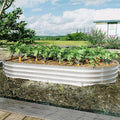 Raised Garden Bed Kit Galvanized Planter Raised Garden Beds for Outdoor for VegetablesFlowers &ampHerbs Heavy Duty Rust-Resistant (1 8x4x1FT)