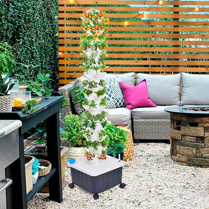 Hydroponic Growing System Tower14 Layered Hydroponic Tower 70 Slots Vegetable Growth Planter Hydroponics Growing System Hydroponics Towers GardenSuitable for Balconies Courtyards Roofs