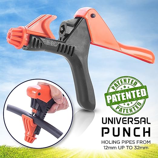 Al-Magor Universal Punch UP-3 Drip Irrigation Hole Punch Tool - Spiral Operation Tube Punch for Drippers Connectors Sprinkler Irrigation Tubes Pipes 16 to 32mm Drip Irrigation Punch Tool 160030-P