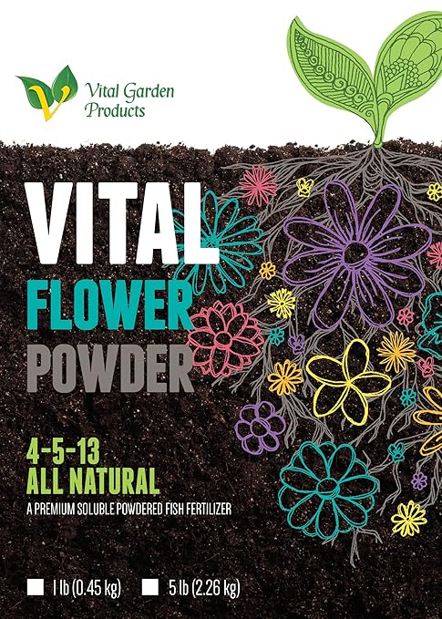 Vital Flower Powder 5lb. Bag - CDFA Organic Certified - Dry Water-Soluble Bloom Fertilizer