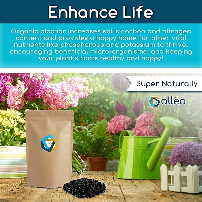 Superchar - Premium Biochar Charcoal Soil Amendment - 24oz High-Yield Organic Fertilizer Supplement- All Natural Enhancer for Garden and Potting Soil - Stimulates Plants Growth - 24 oz