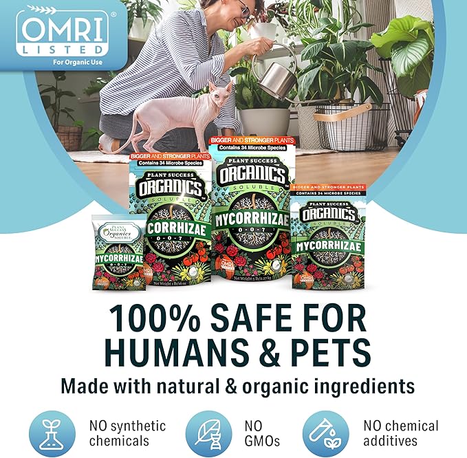Mycorrhizal Fungi OMRI Organic Root Enhancer for Plant Success Super Potent 20 Strain ECTO and ENDO Blend for Trees Vegetables and Houseplants Beneficial Bacteria Included Treats 3000 Plants