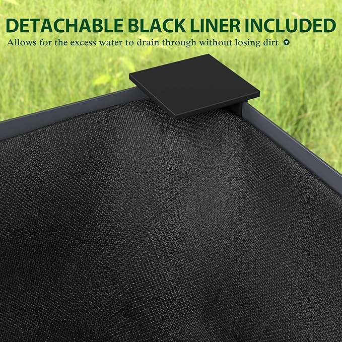 48 W x 24 D x 34 H Galvanized Raised Garden Bed with Lockable Wheels Raised Garden Beds Outdoor with Drainage Gaps &amp Shelf Planter Boxes Outdoor for Backyard Patio Balcony Grey