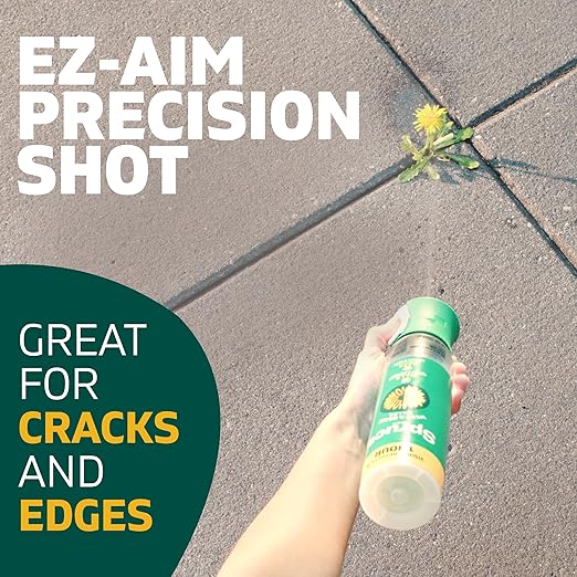 Spruce EZ-AIM Grass and Weed Killer Spray - Precision Shot for Cracks Edges &amp Small Spaces - Starts Wilting in 1 Hour Dead Weeds in 24 Hours (3 Pack 10 Oz Each)