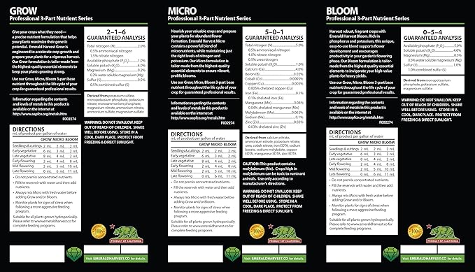 Emerald Harvest Kick-Starter Kit - 3 Part Base (1/Cs)