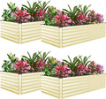 FOOWIN 4pcs 6x3x2ft Galvanized Raised Garden Bed Planter Raised Garden Boxes Outdoor Large Metal Raised Beds for Gardening Garden Bed for Vegetables Flowers Herb269 Gallon Capacity Cream Yellow