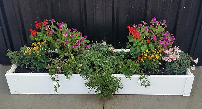 1 x 4 Stack-able White Vinyl Raised Garden Bed