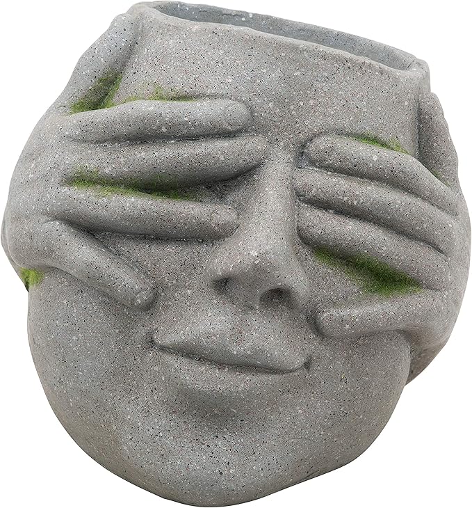 Generic Resin 9 H NO See Planter Gray