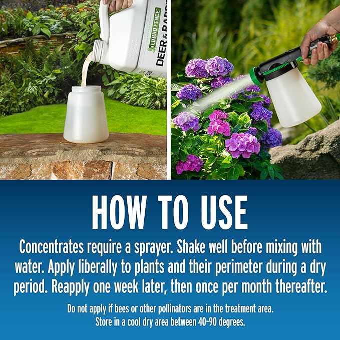 Liquid Fence Deer And Rabbit Repellent Concentrate Apply Year-Round 1 Gallon