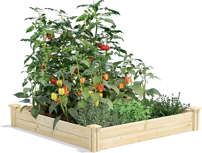 Greenes Fence Original Pine Raised Garden Bed 4' x 4' x 7 - Made in USA with American Pine